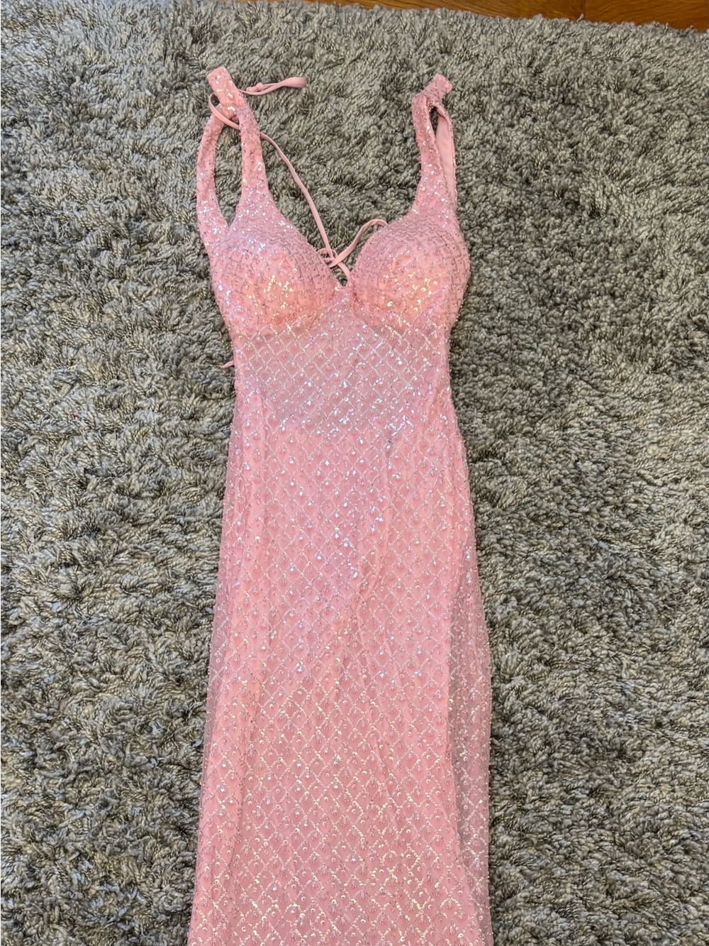 Windsor Sparkling Pink Sequin Gown perfect for Prom. Worn Once DM for more info.